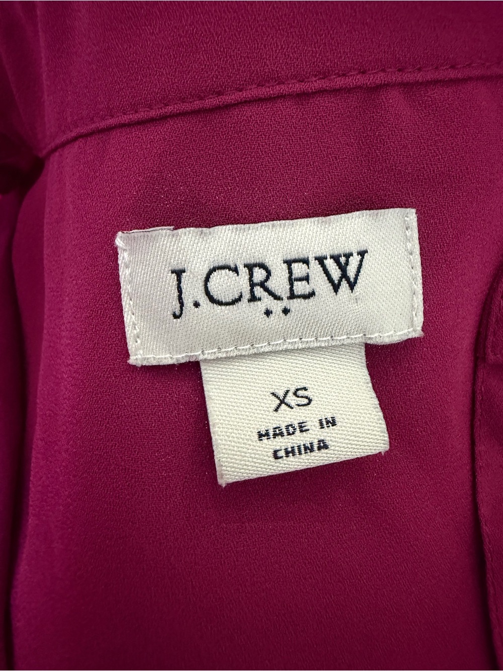 J. Crew Short Sleeve Button-Up Blouse in Deep Fuchsia - Picture 3 of 4